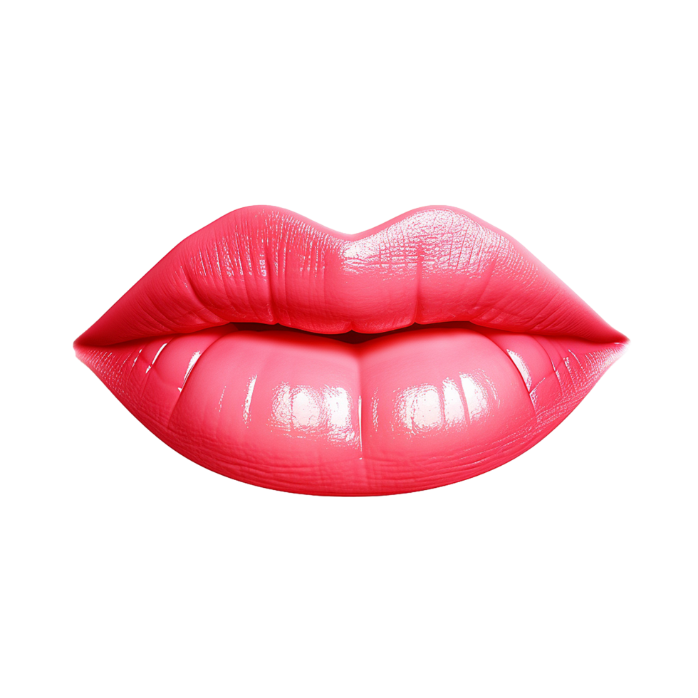 AI generated Lips smiling png isolated on transparent background