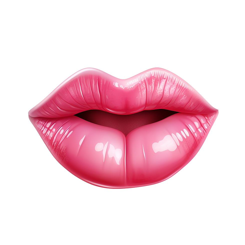 AI generated Lips smiling png isolated on transparent background