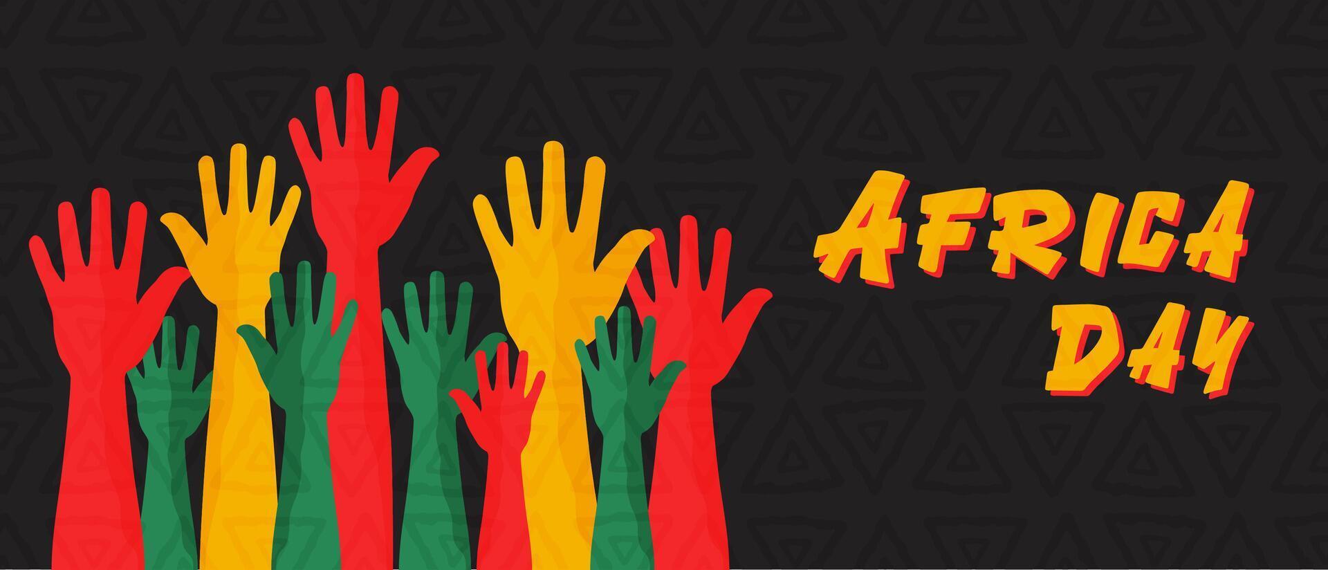 Hands in the air for africa day colorful vector ilustration