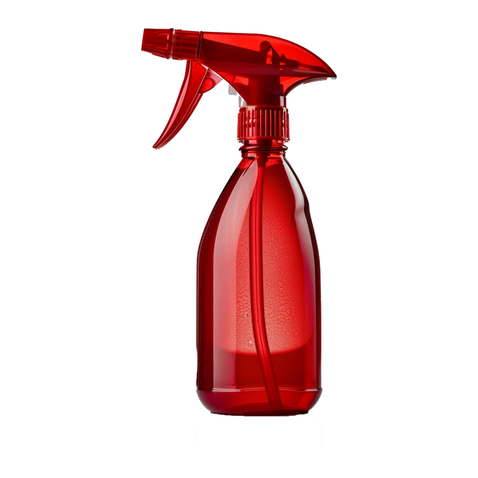 AI generated Red spray bottle isolated on transparent background png