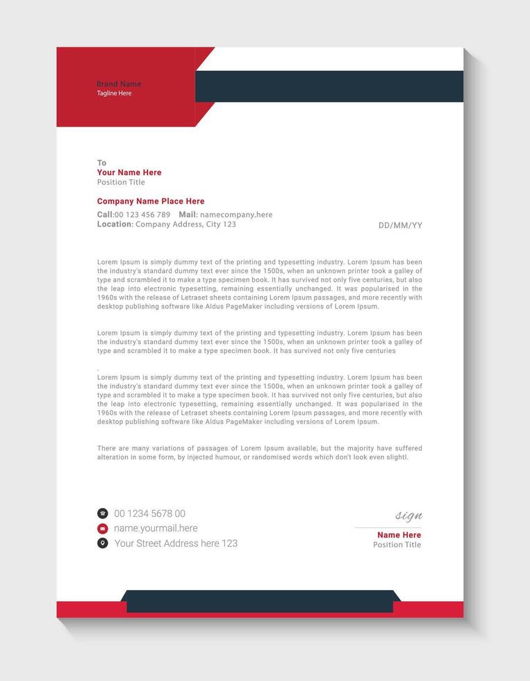 Letterhead Design Template vector