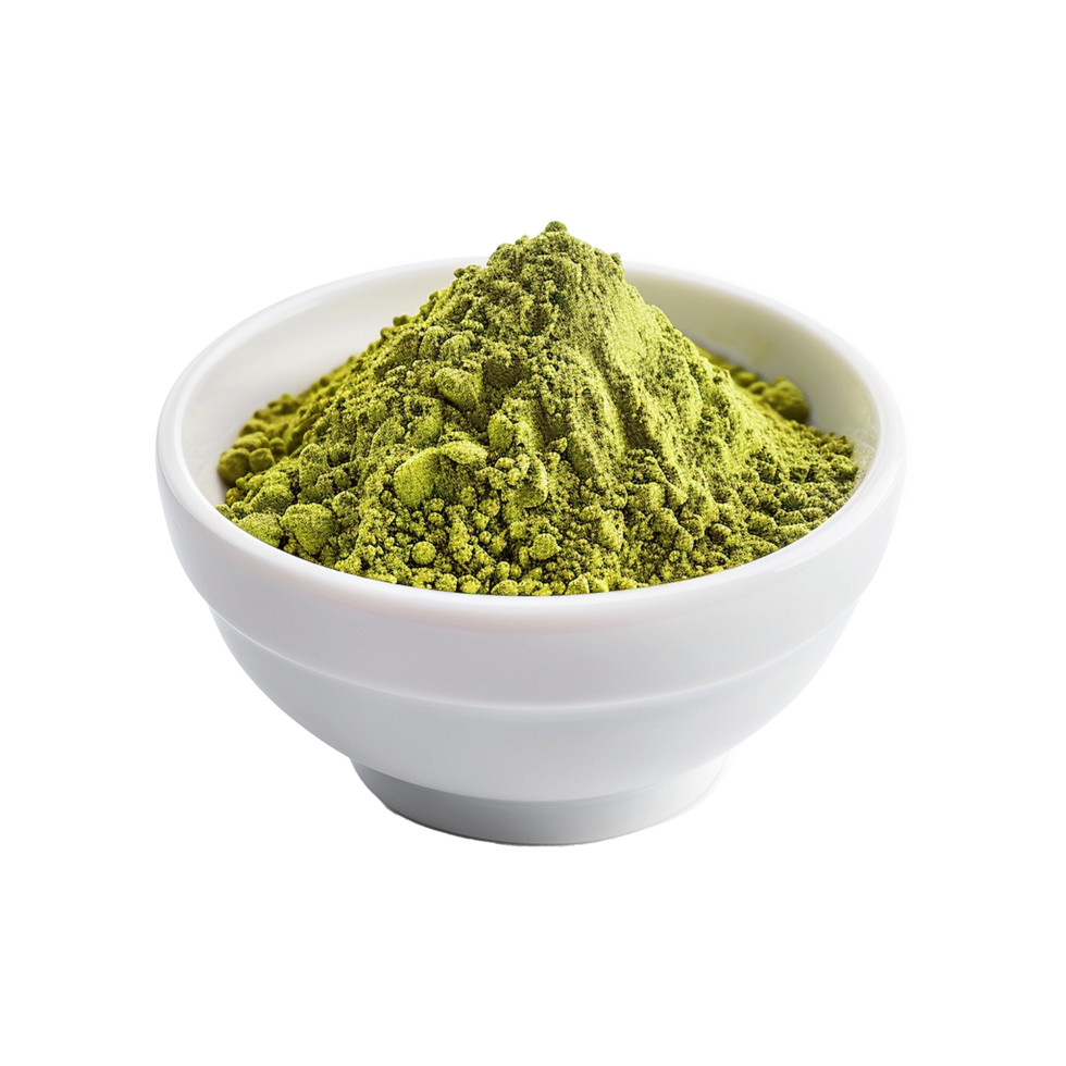 AI generated Moringa powder in white bowl isolated on transparent background png