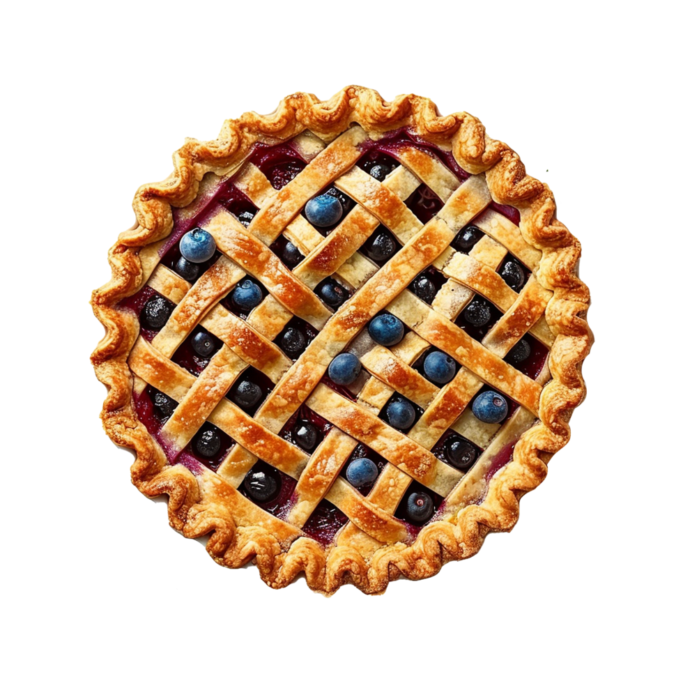 AI generated Homemade pie with berries on transparent background png