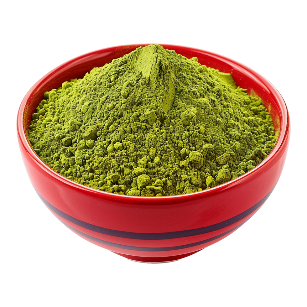 AI generated Moringa powder in red bowl isolated on transparent background png