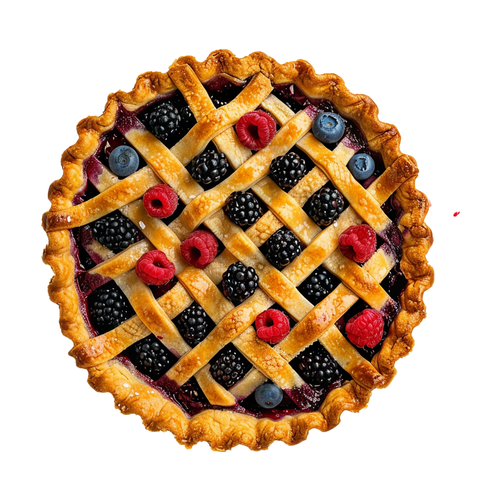 AI generated Homemade pie with berries on transparent background png