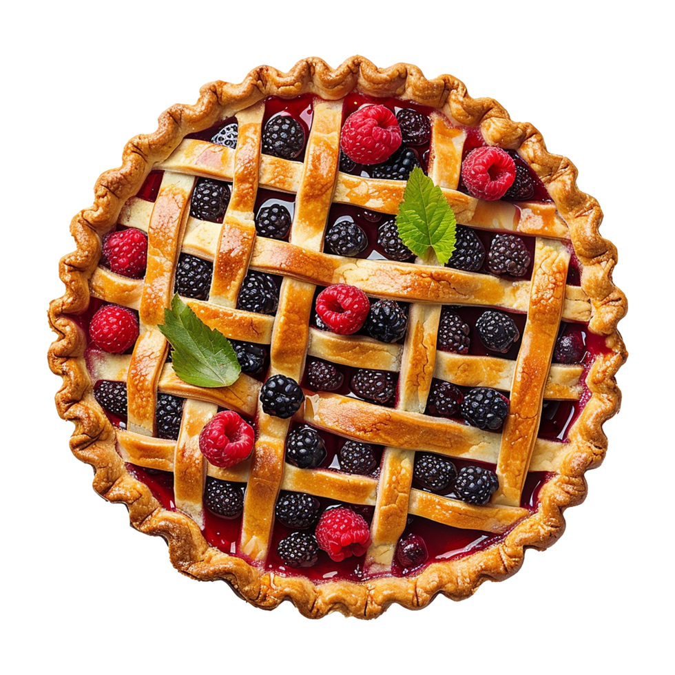 AI generated Homemade pie with berries on transparent background png