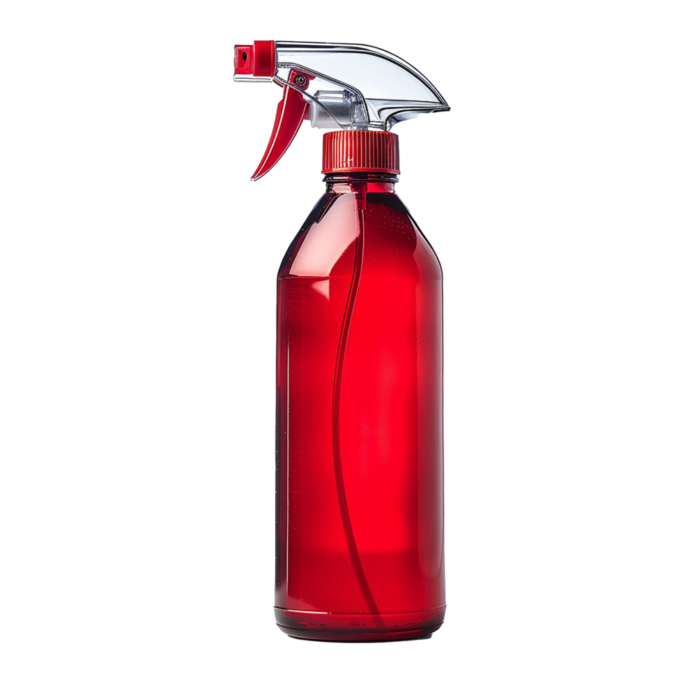 AI generated Red spray bottle isolated on transparent background png