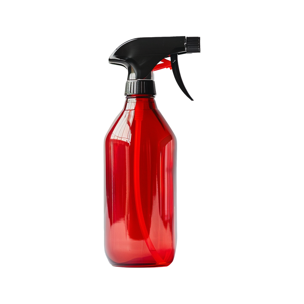 AI generated Red spray bottle isolated on transparent background png