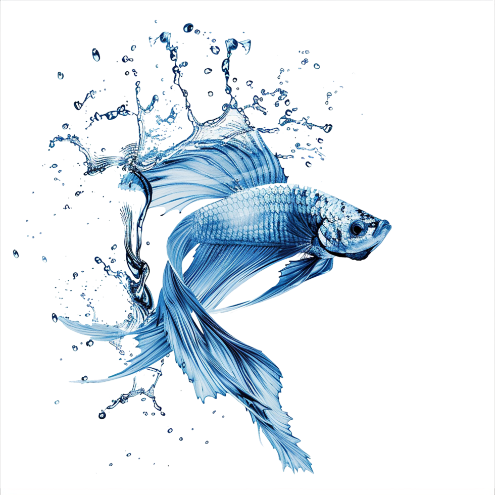AI generated Water Splash fish isolated on transparent background png