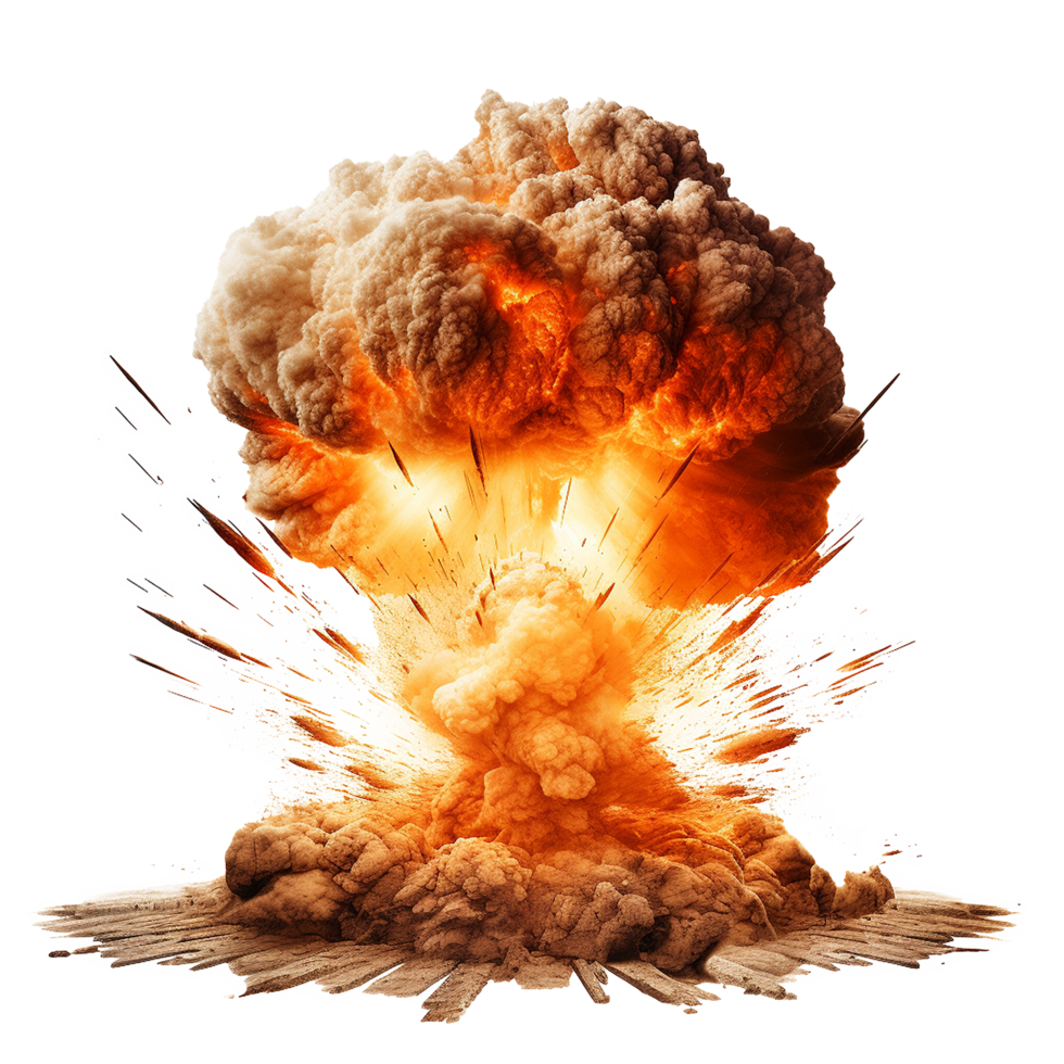 AI generated Nuclear bomb explosion png isolated on transparent background