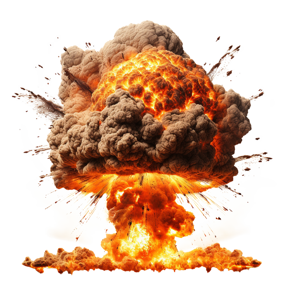 AI generated Nuclear bomb explosion png isolated on transparent background
