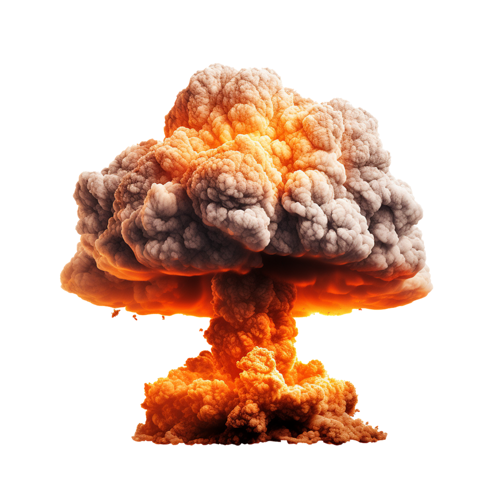 AI generated Nuclear bomb explosion png isolated on transparent background
