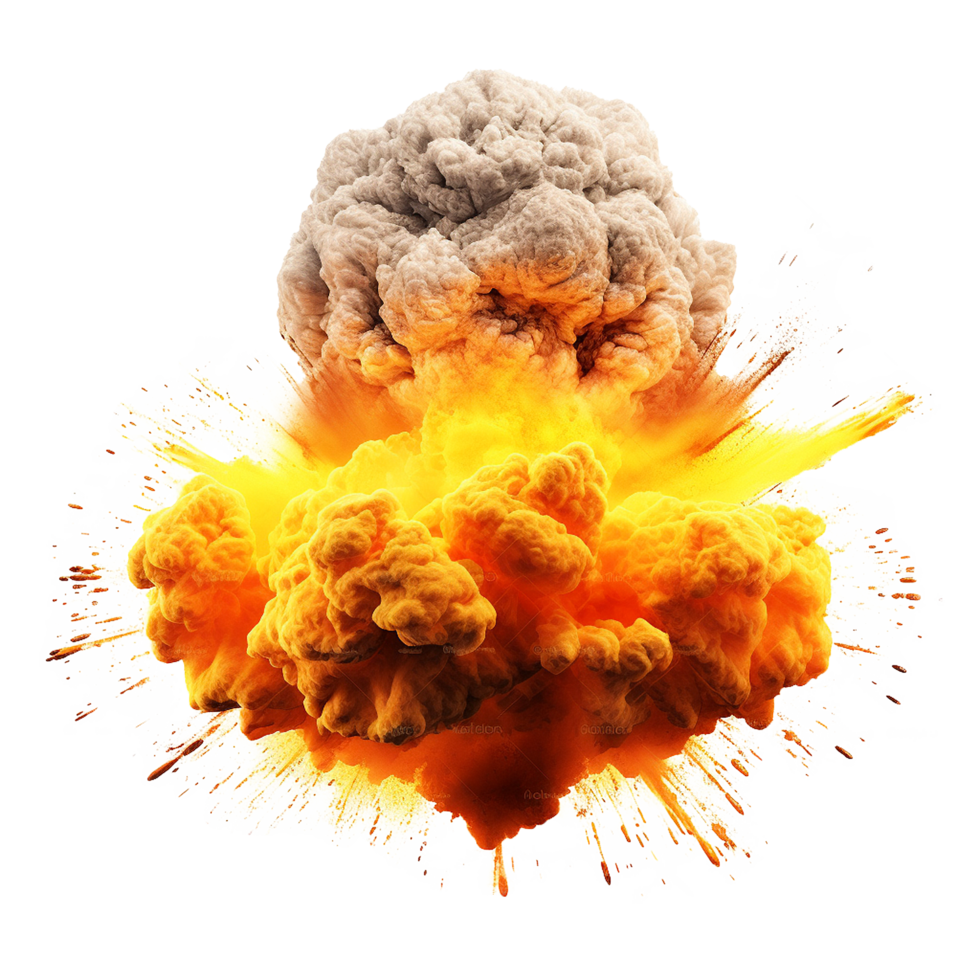 AI generated Nuclear bomb explosion png isolated on transparent background