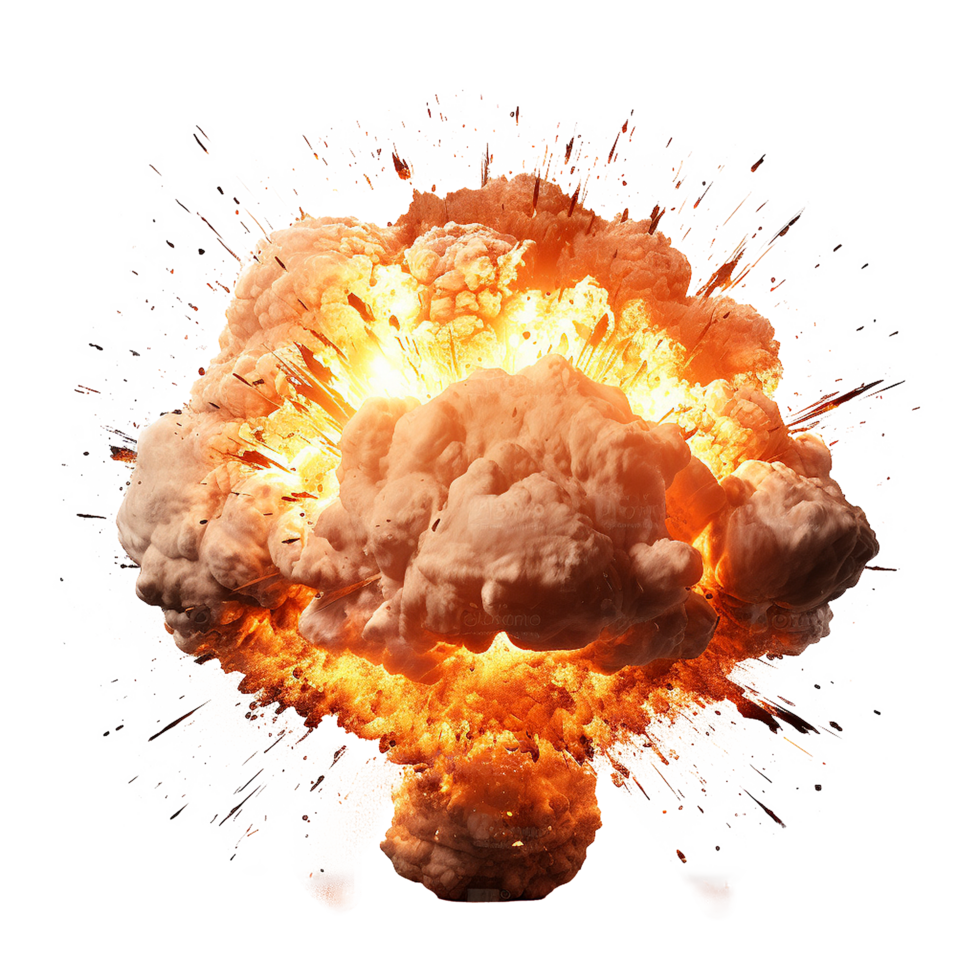 AI generated Nuclear bomb explosion png isolated on transparent background