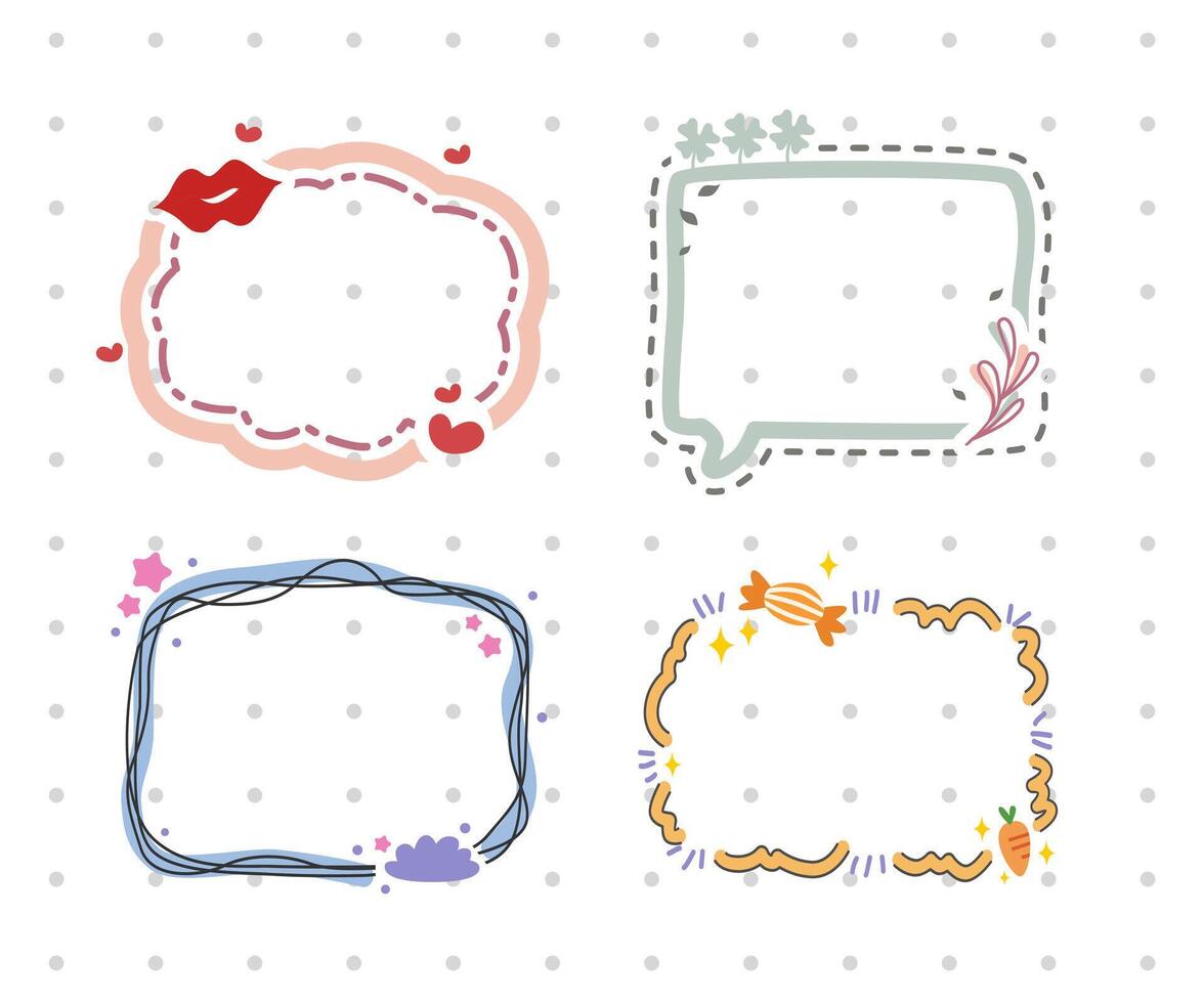 note box doodle design collection set vector