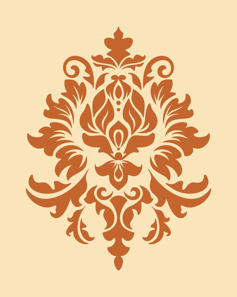 Damask stencil large swirl wall decal vinil illustration vector ornament clip art traditional pattern editable