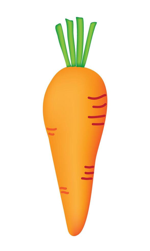 3D carrot icon, vector illustration on white background