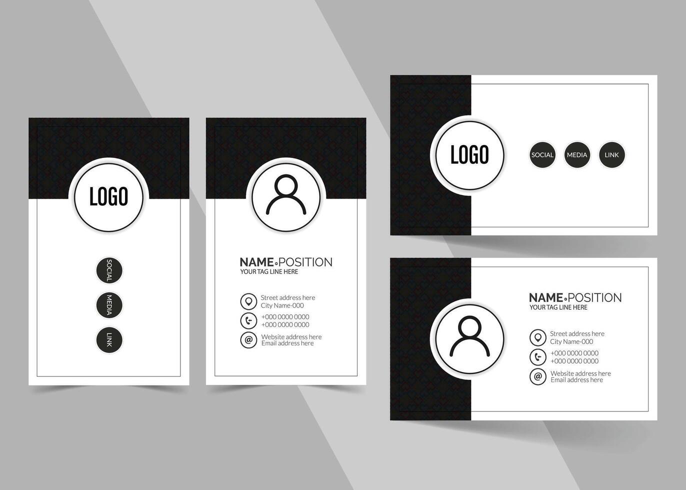 Corporate business card template design and name card vector