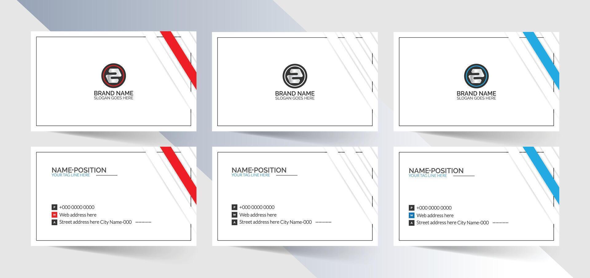 Business card template with four different colors vector