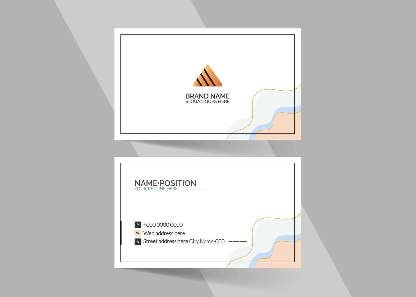 Business card template with a triangle shape vector