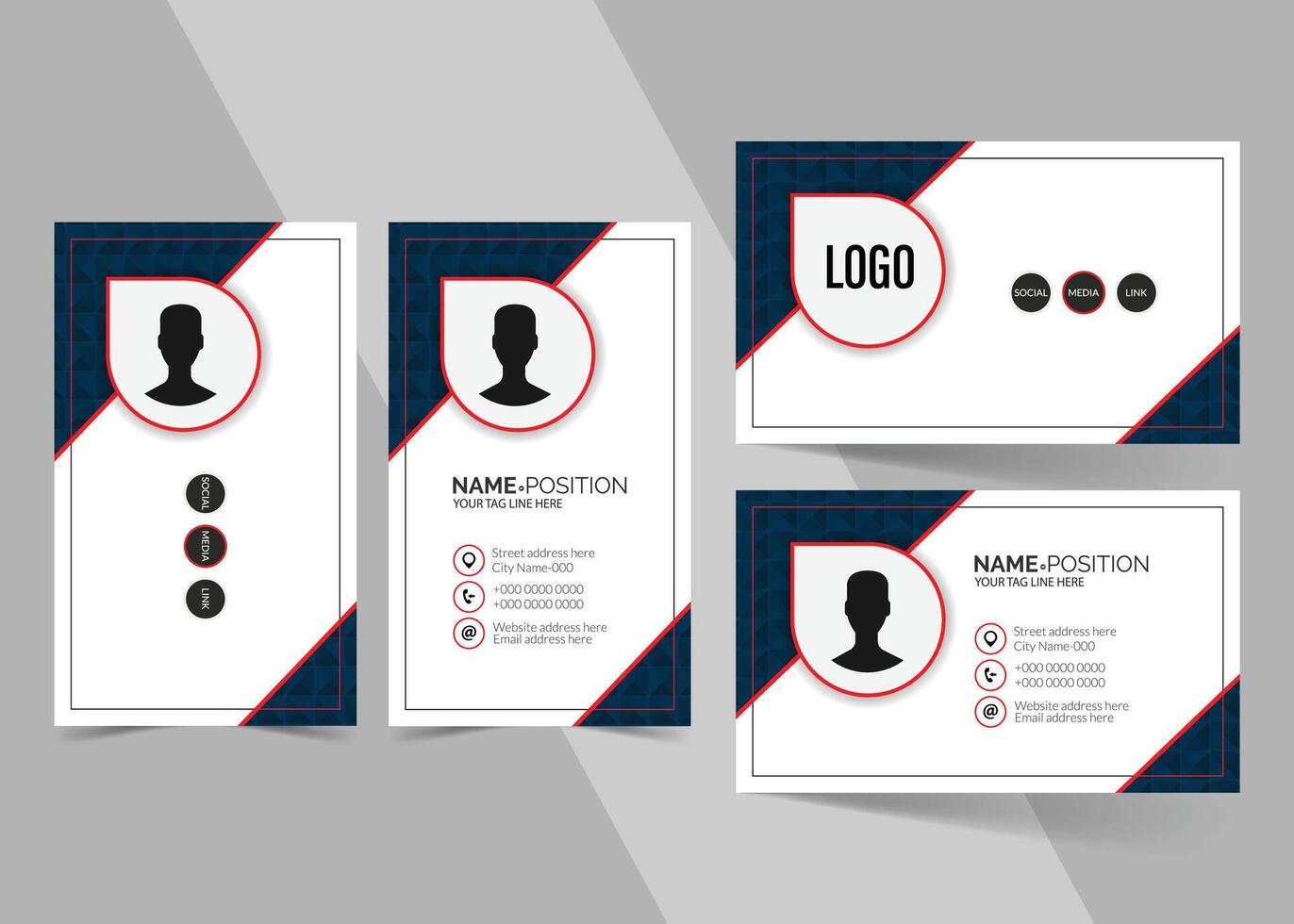 business card template with a black and white design vector