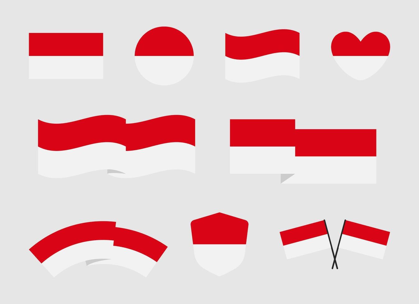 indonesia badge flag flat design vector