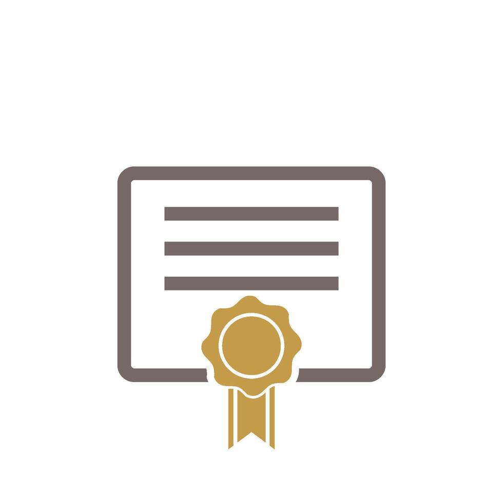 Diploma, Graduate Certificate Icon Vector Template