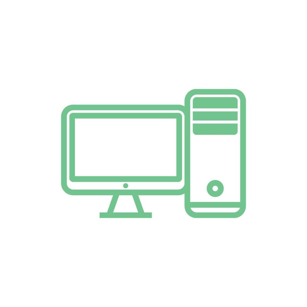 PC Computer Desktop Icon Vector Template