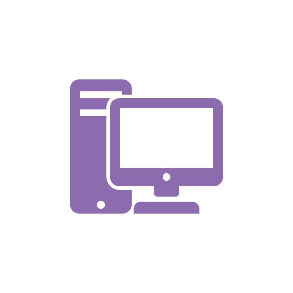 PC Computer Desktop Icon Vector Template