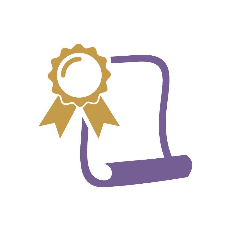 Diploma, Graduate Certificate Icon Vector Template