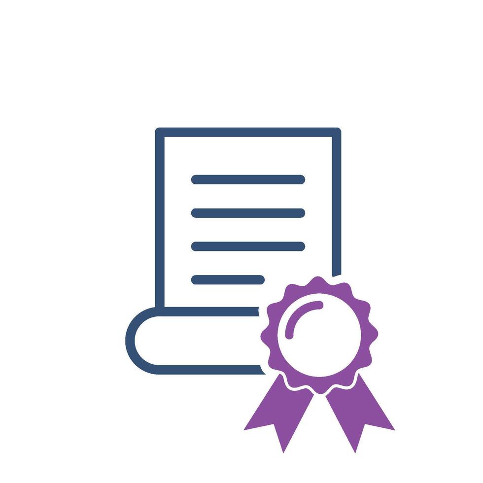 Diploma, Graduate Certificate Icon Vector Template