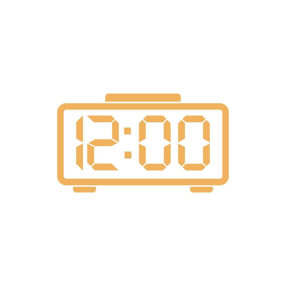 Digital Clock Icon Vector Template Illustration Design