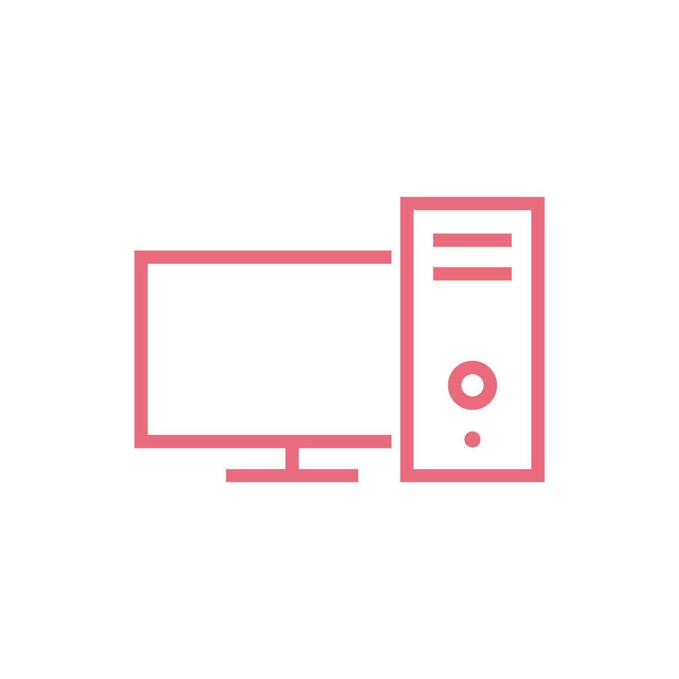 PC Computer Desktop Icon Vector Template