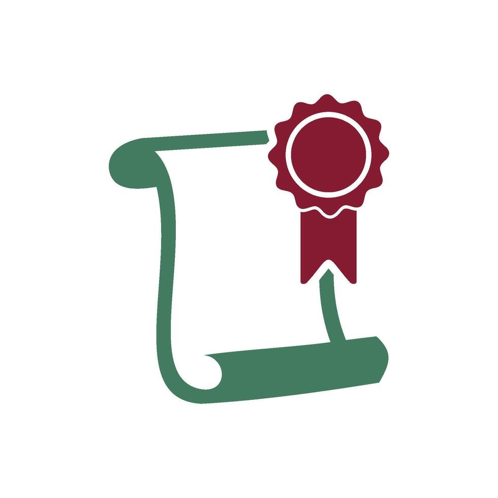 Diploma, Graduate Certificate Icon Vector Template
