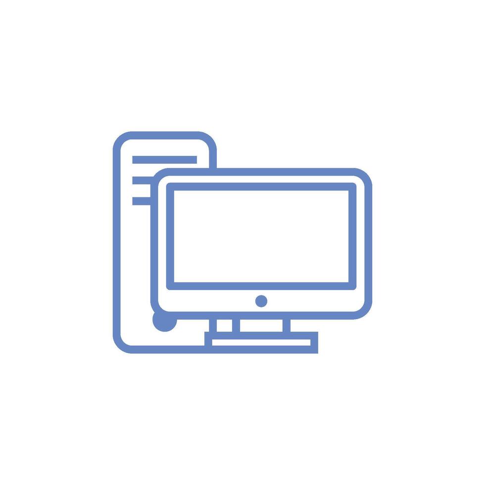 PC Computer Desktop Icon Vector Template