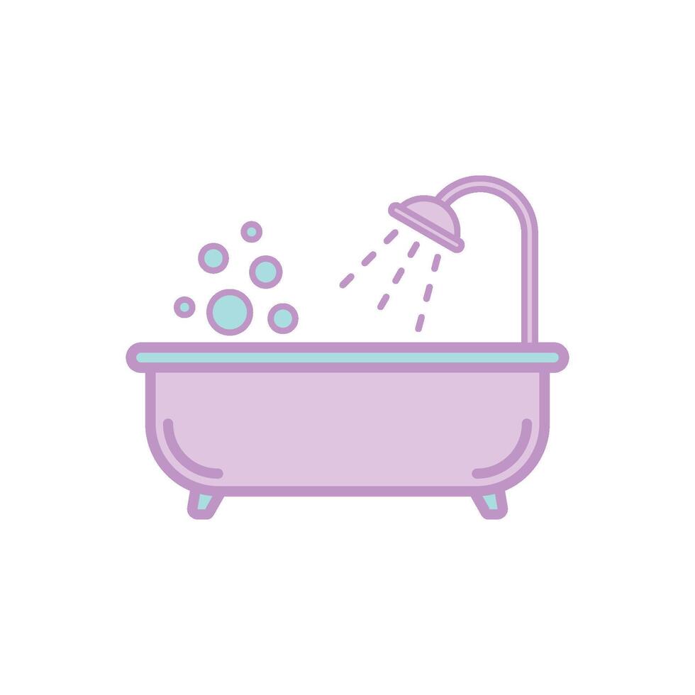 bañera icono vector modelo ilustración diseño