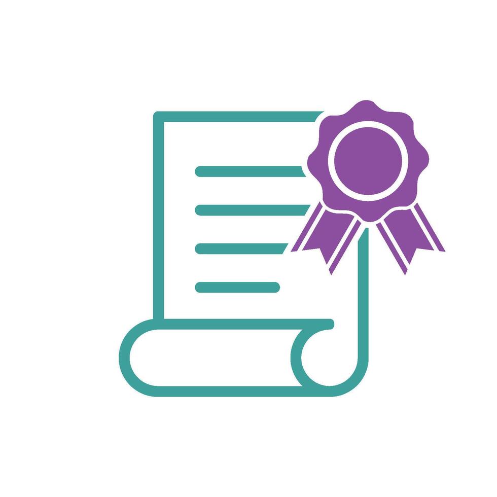 Diploma, Graduate Certificate Icon Vector Template