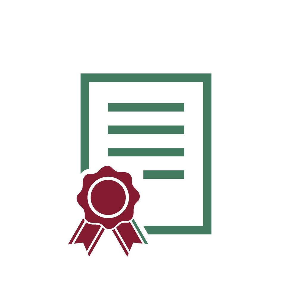 Diploma, Graduate Certificate Icon Vector Template
