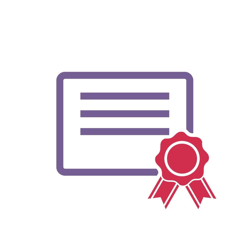 Diploma, Graduate Certificate Icon Vector Template