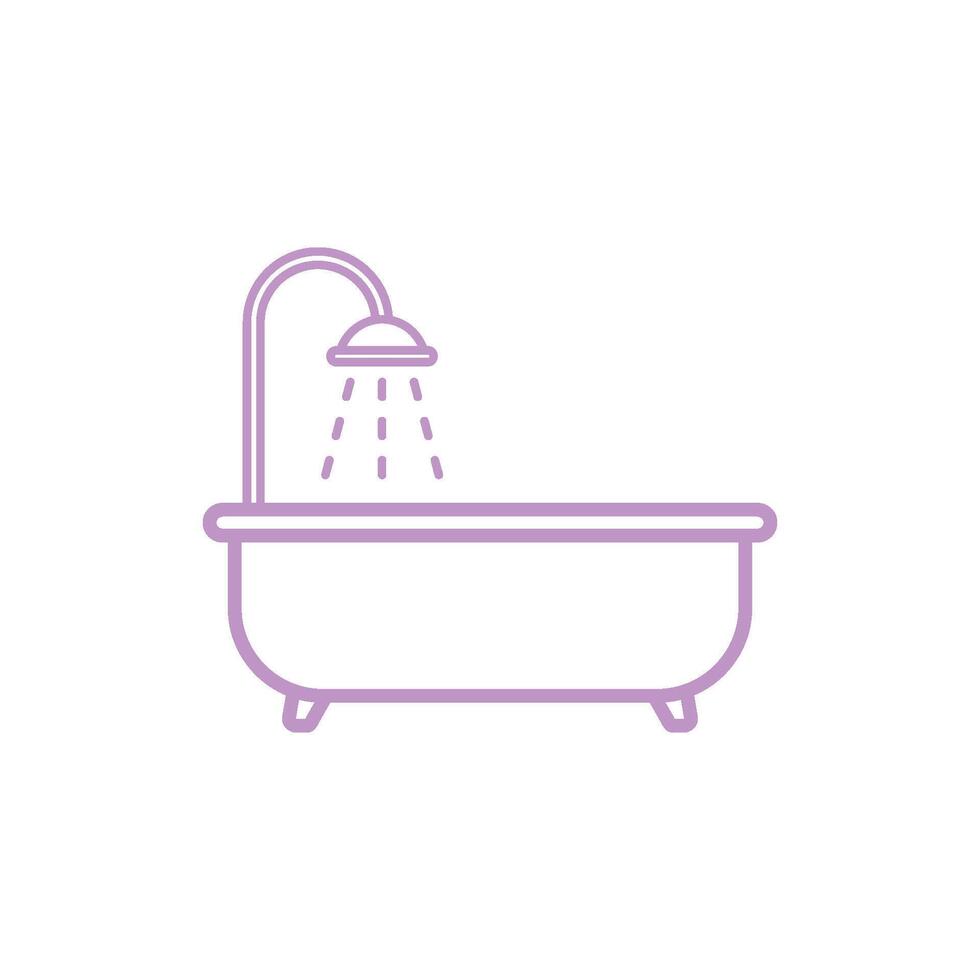 bañera icono vector modelo ilustración diseño