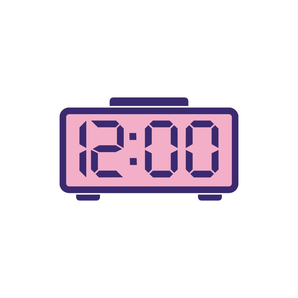 Digital Clock Icon Vector Template Illustration Design