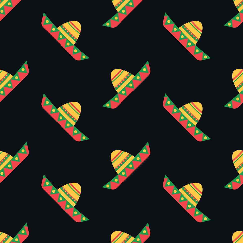Sombrero seamless pattern cinco de mayo vector