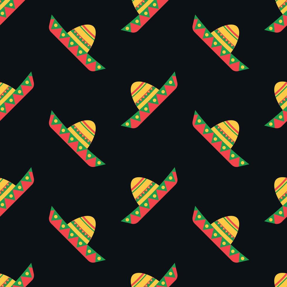 Sombrero seamless pattern cinco de mayo vector