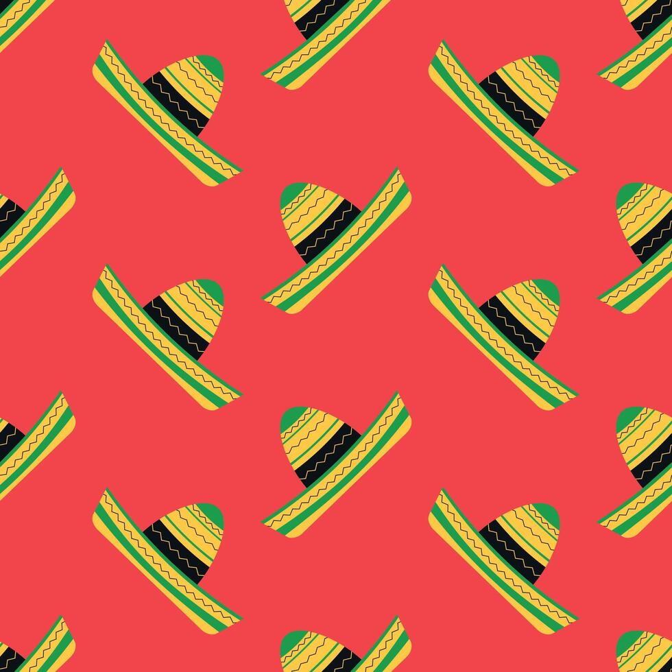 Sombrero seamless pattern cinco de mayo vector