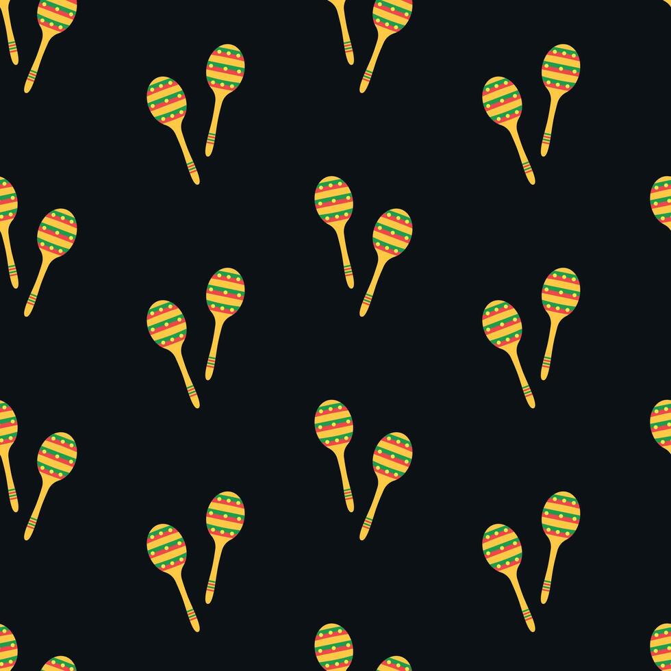 Maraca seamless pattern cinco de mayo vector