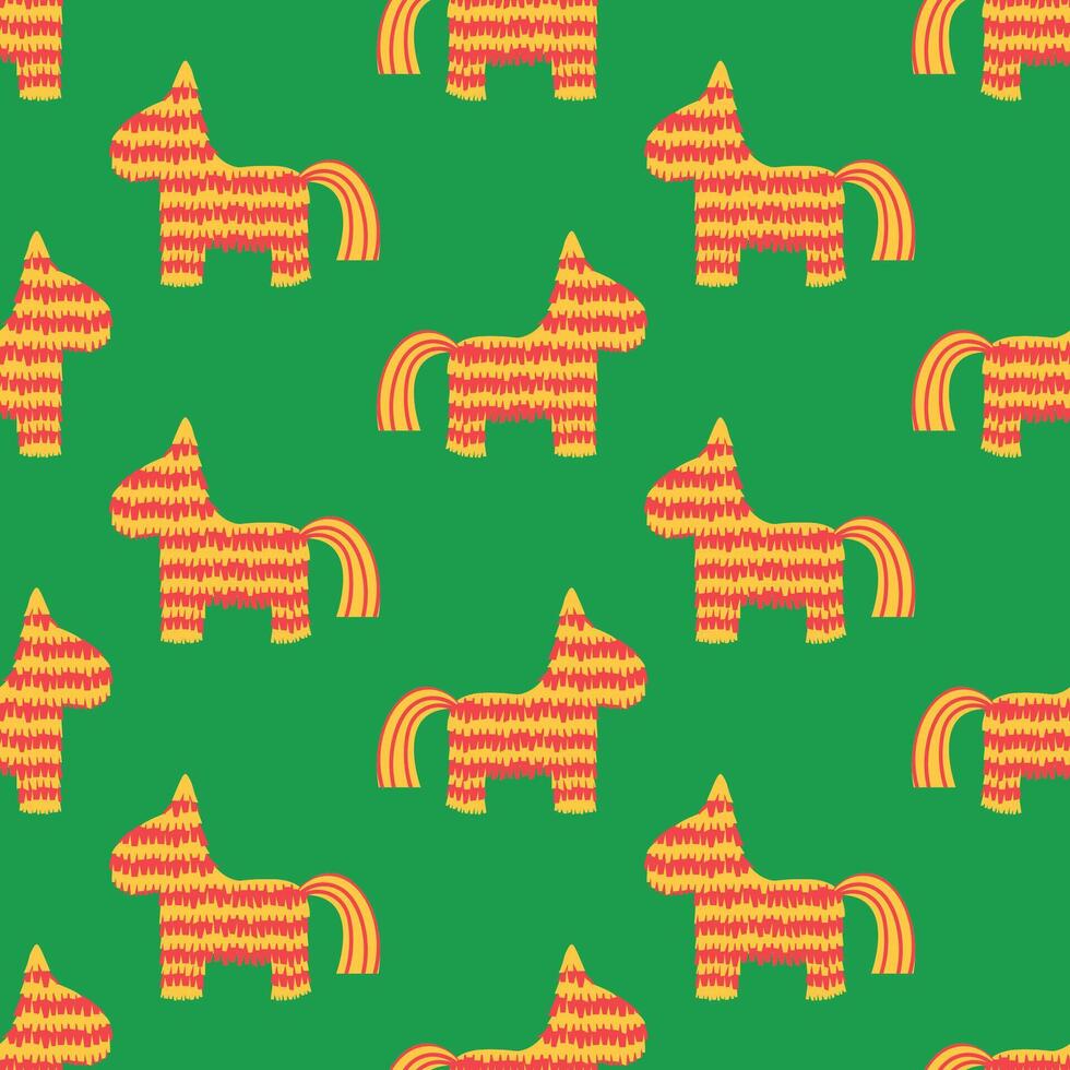 Pinata seamless pattern cinco de mayo vector