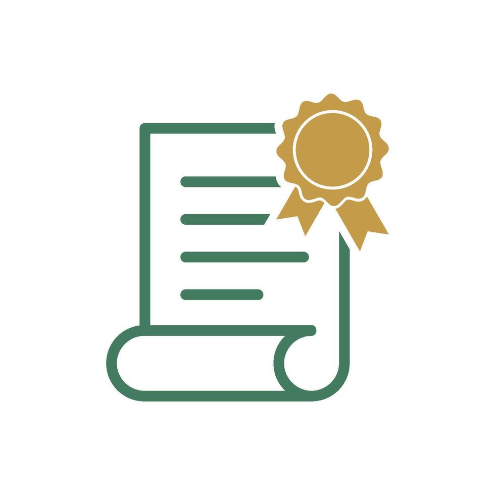 Diploma, Graduate Certificate Icon Vector Template