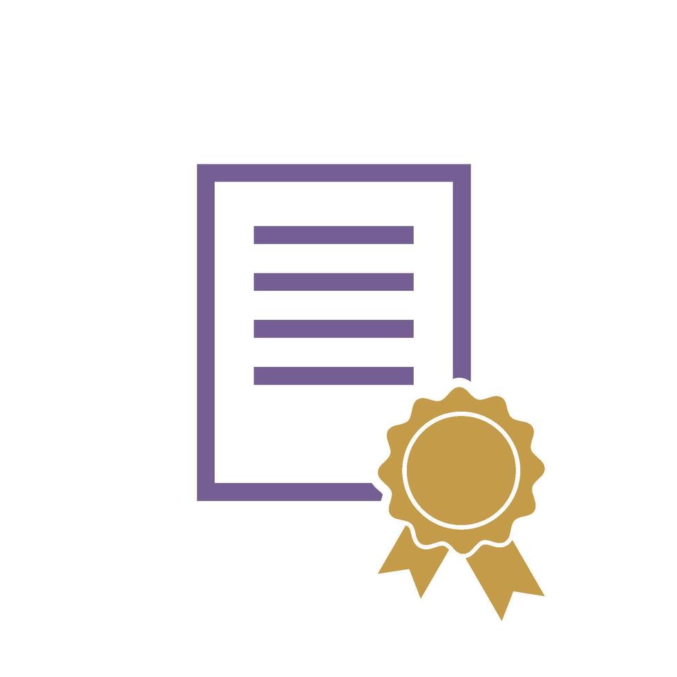 Diploma, Graduate Certificate Icon Vector Template