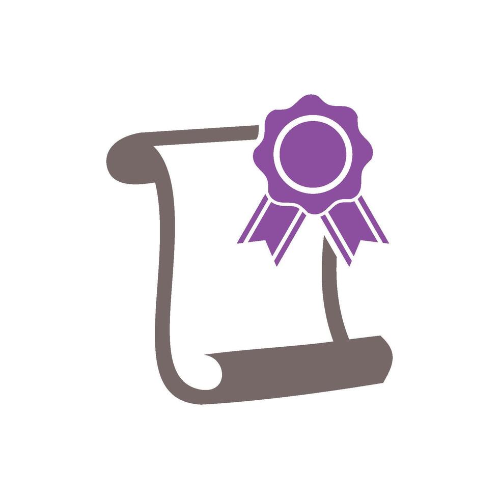 Diploma, Graduate Certificate Icon Vector Template