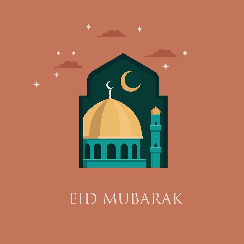 contento eid Mubarak vector colocar, Perfecto para saludo tarjeta, carteles, y pancartas